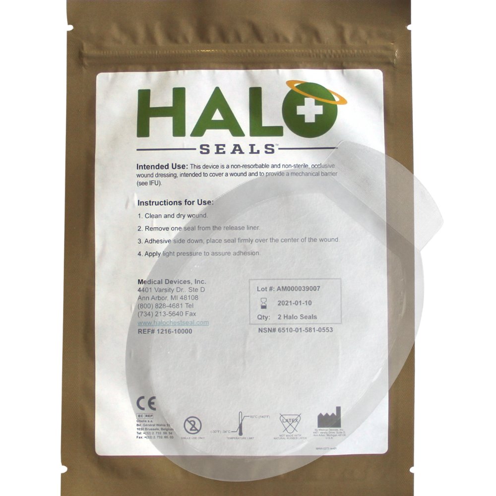 HALO Chest Seal- Non-Vented- 2 pack - SOARescue