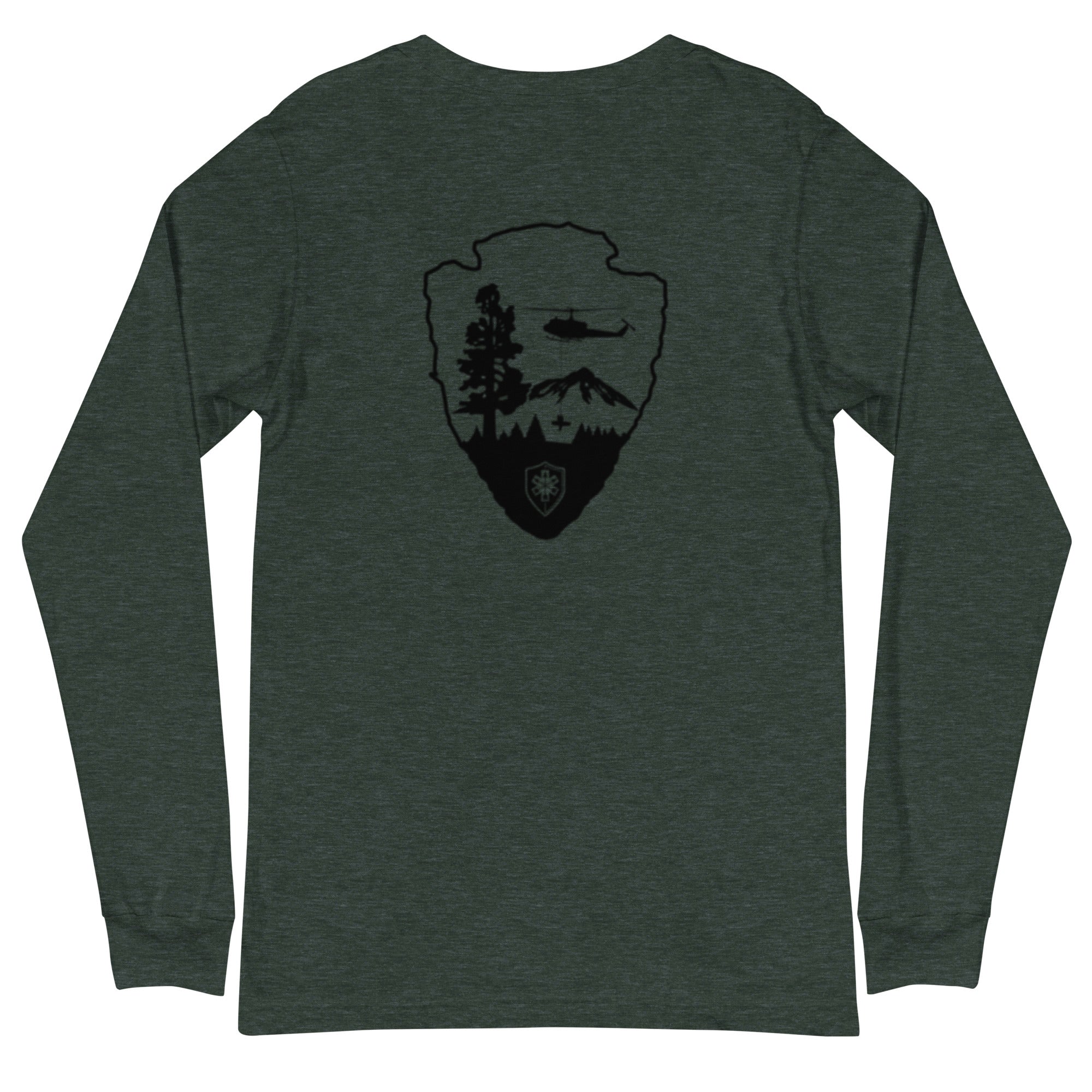 Unisex Long Sleeve Tee Arrowhead Black Print - SOARescue