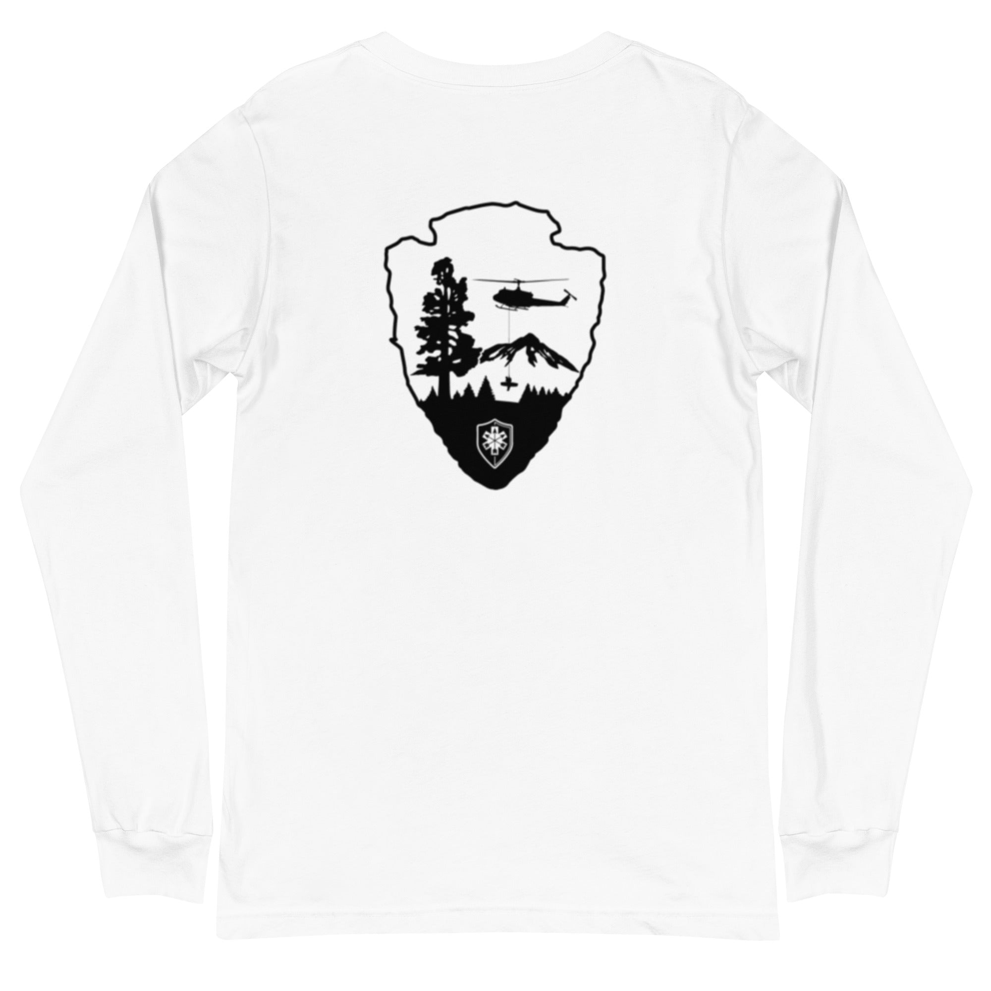 Unisex Long Sleeve Tee Arrowhead Black Print - SOARescue