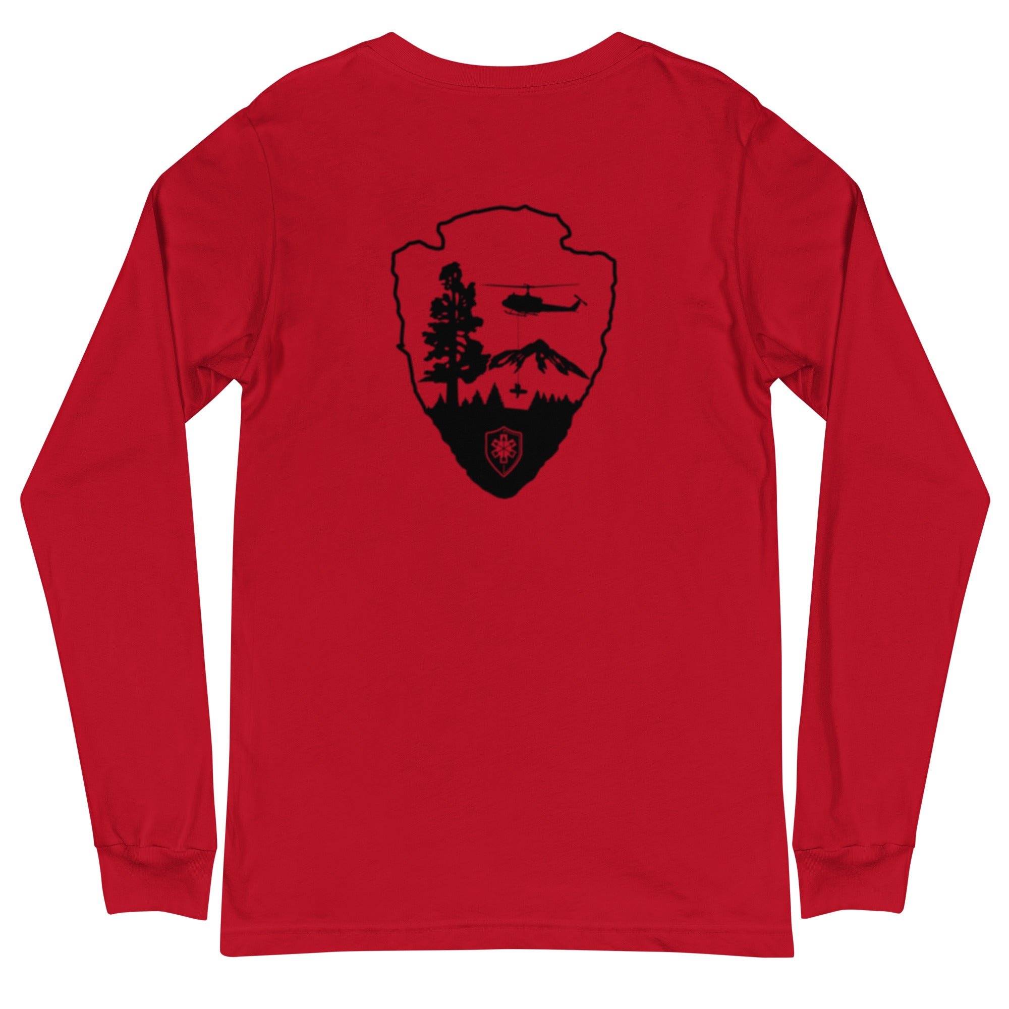 Unisex Long Sleeve Tee Arrowhead Black Print - SOARescue