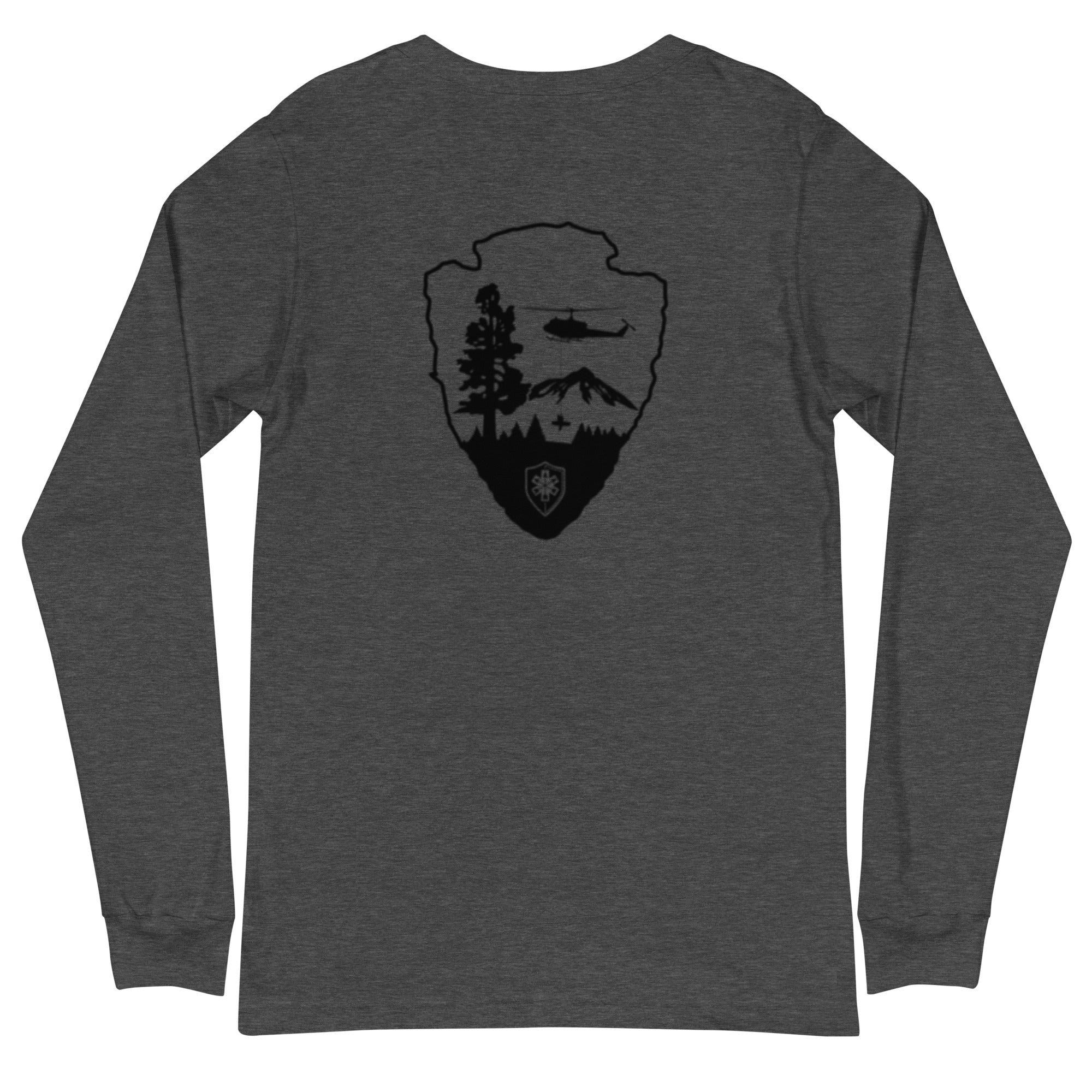 Unisex Long Sleeve Tee Arrowhead Black Print - SOARescue