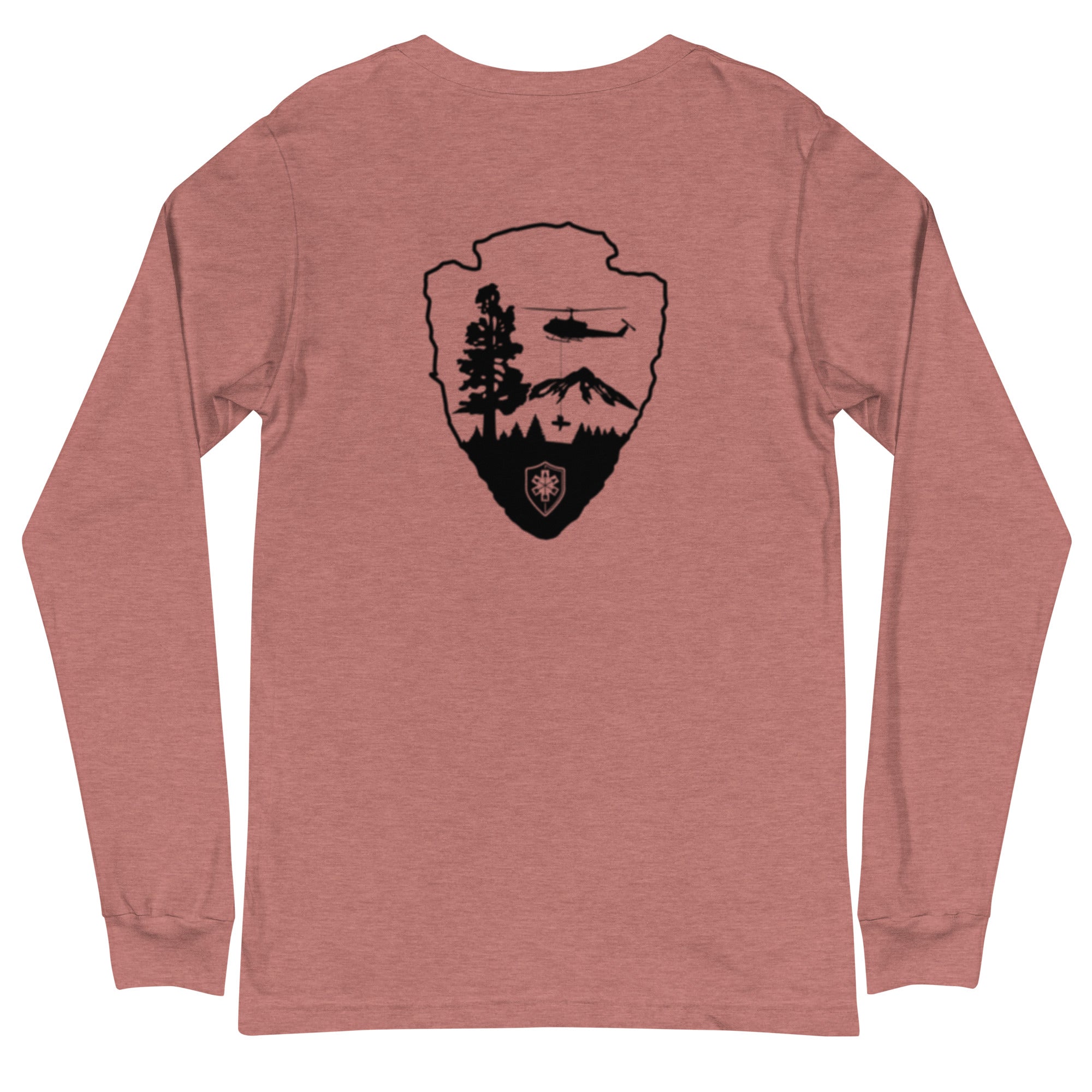 Unisex Long Sleeve Tee Arrowhead Black Print - SOARescue