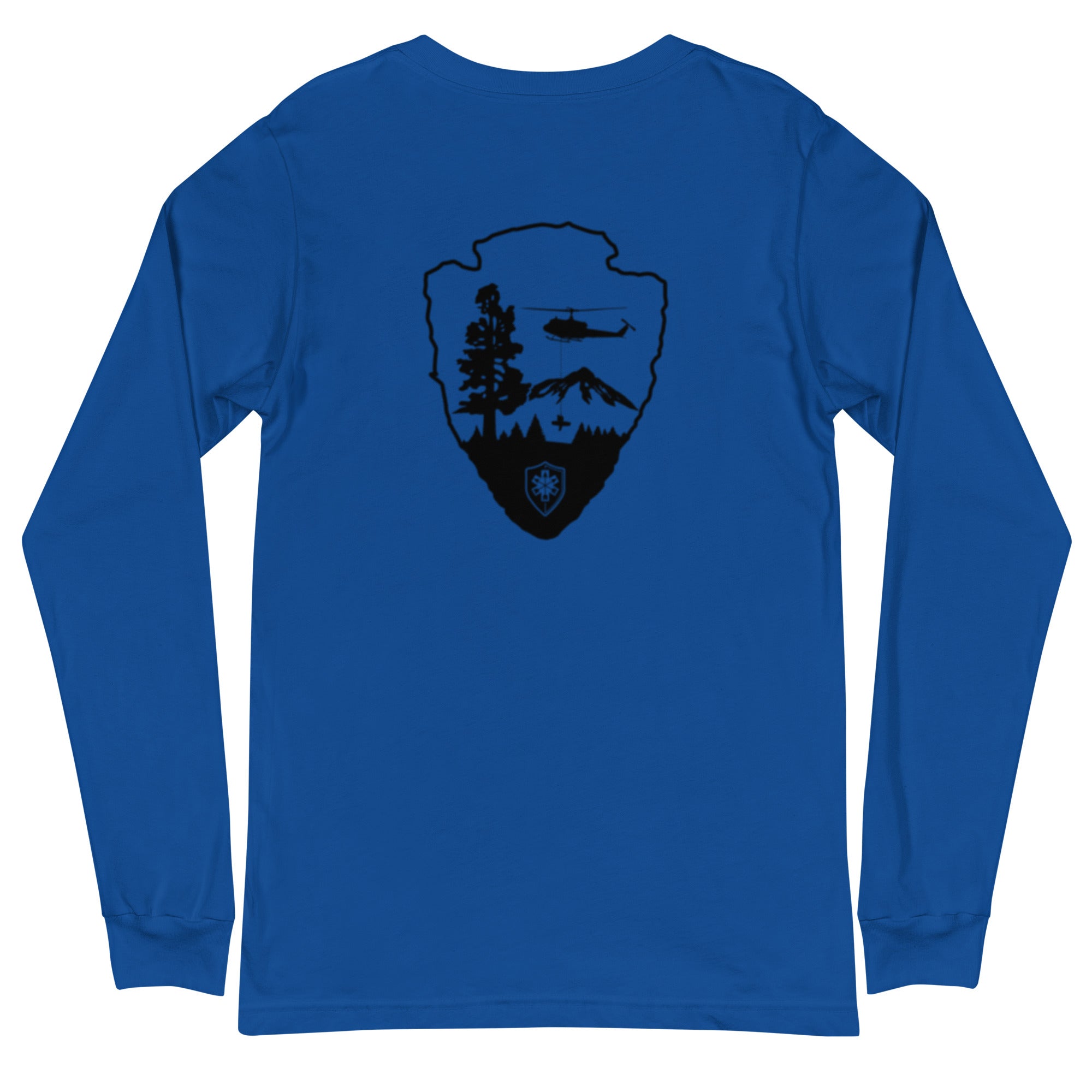 Unisex Long Sleeve Tee Arrowhead Black Print - SOARescue