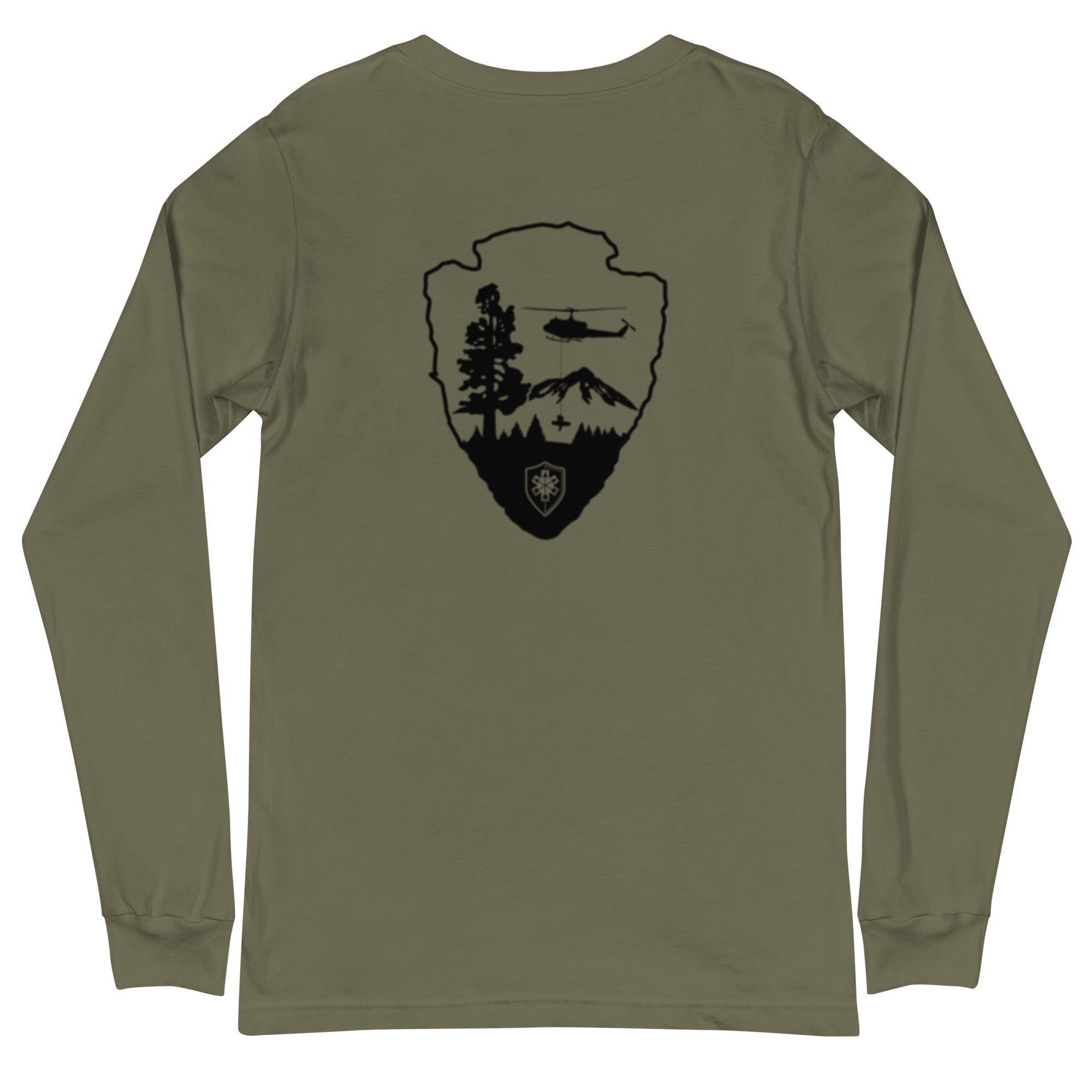 Unisex Long Sleeve Tee Arrowhead Black Print - SOARescue