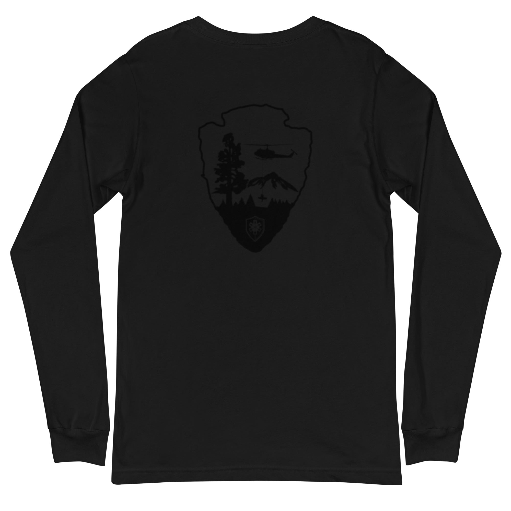 Unisex Long Sleeve Tee Arrowhead Black Print - SOARescue