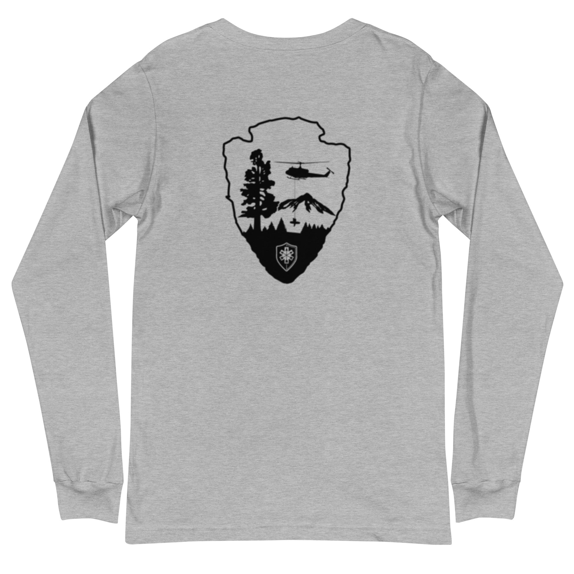 Unisex Long Sleeve Tee Arrowhead Black Print - SOARescue