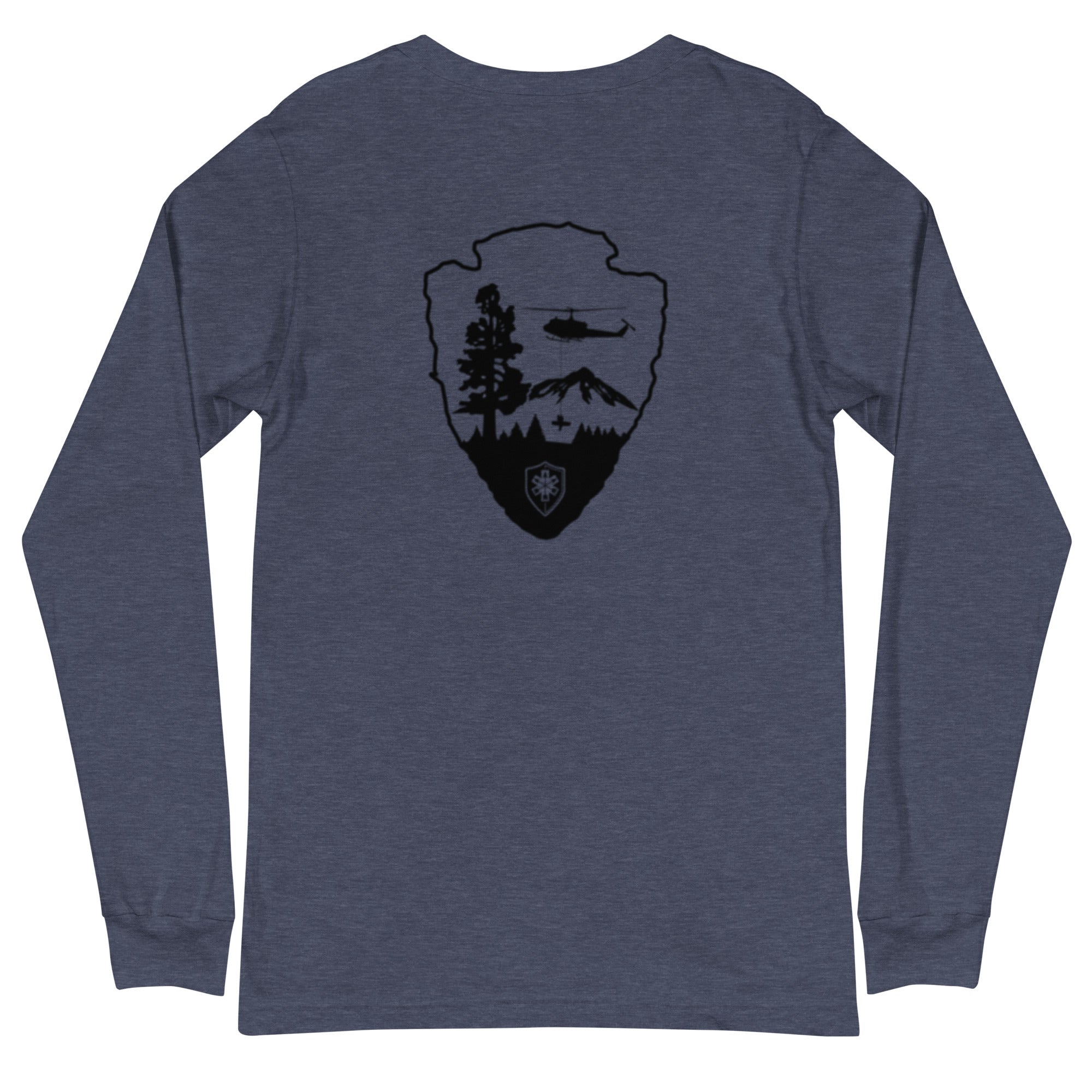 Unisex Long Sleeve Tee Arrowhead Black Print - SOARescue