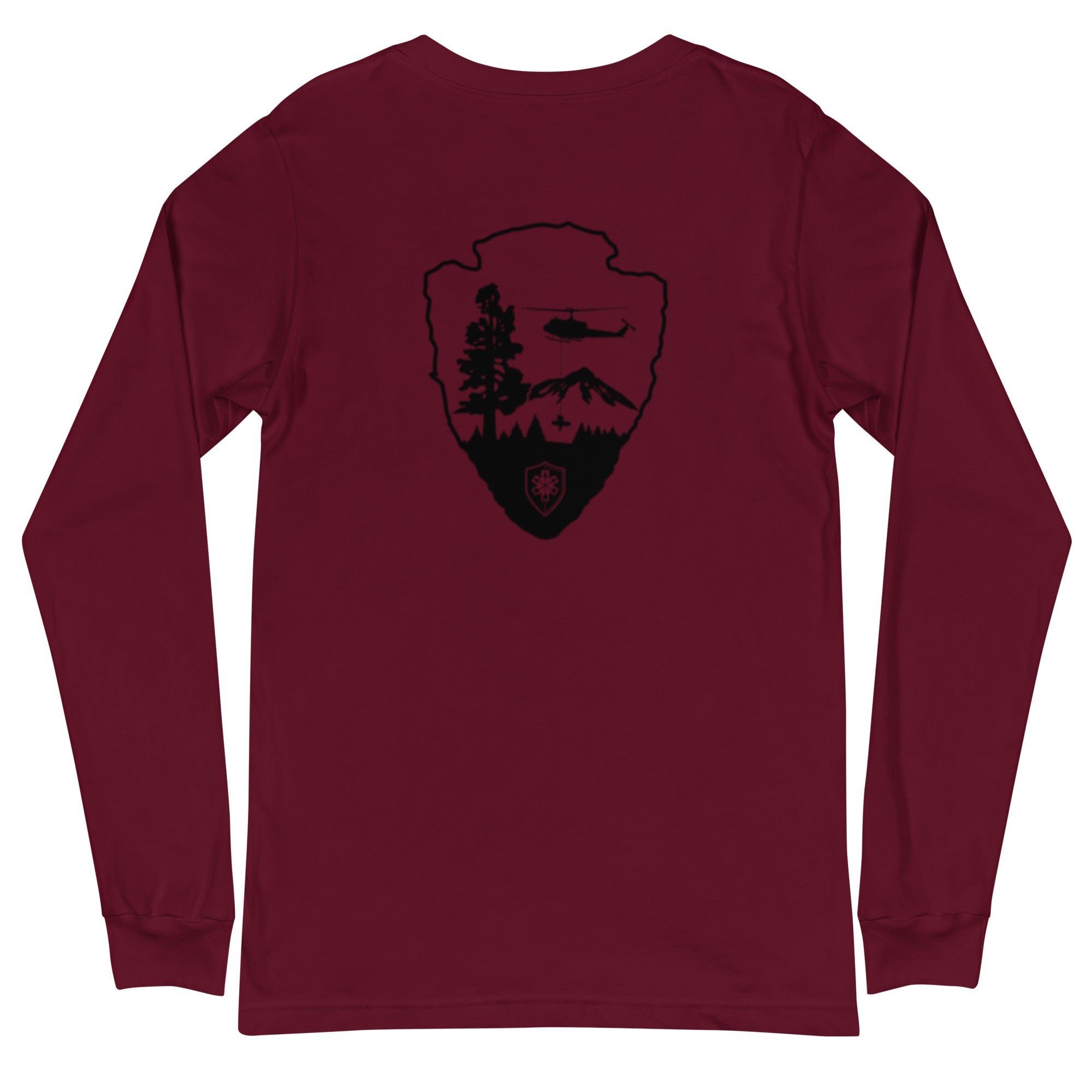 Unisex Long Sleeve Tee Arrowhead Black Print - SOARescue