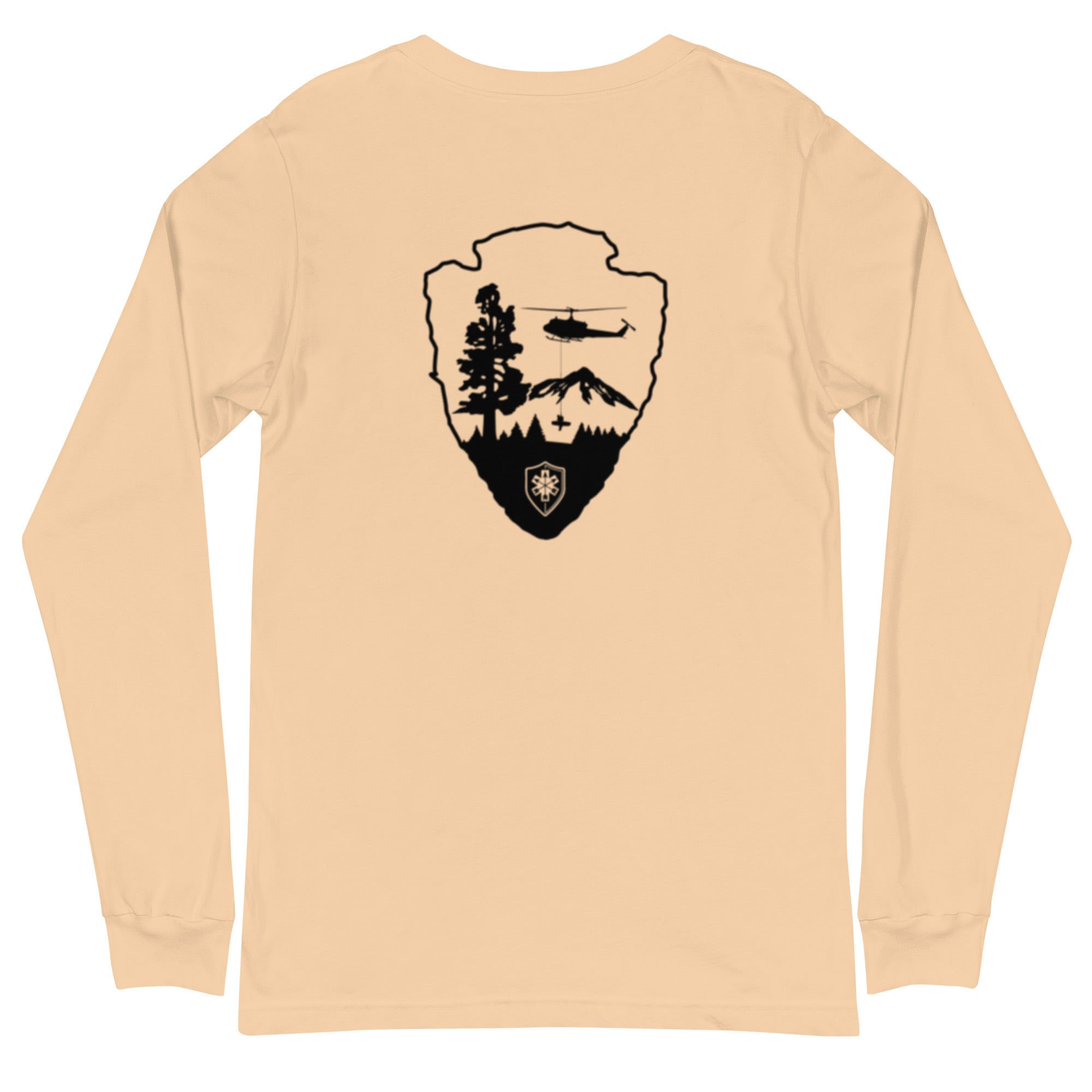 Unisex Long Sleeve Tee Arrowhead Black Print - SOARescue