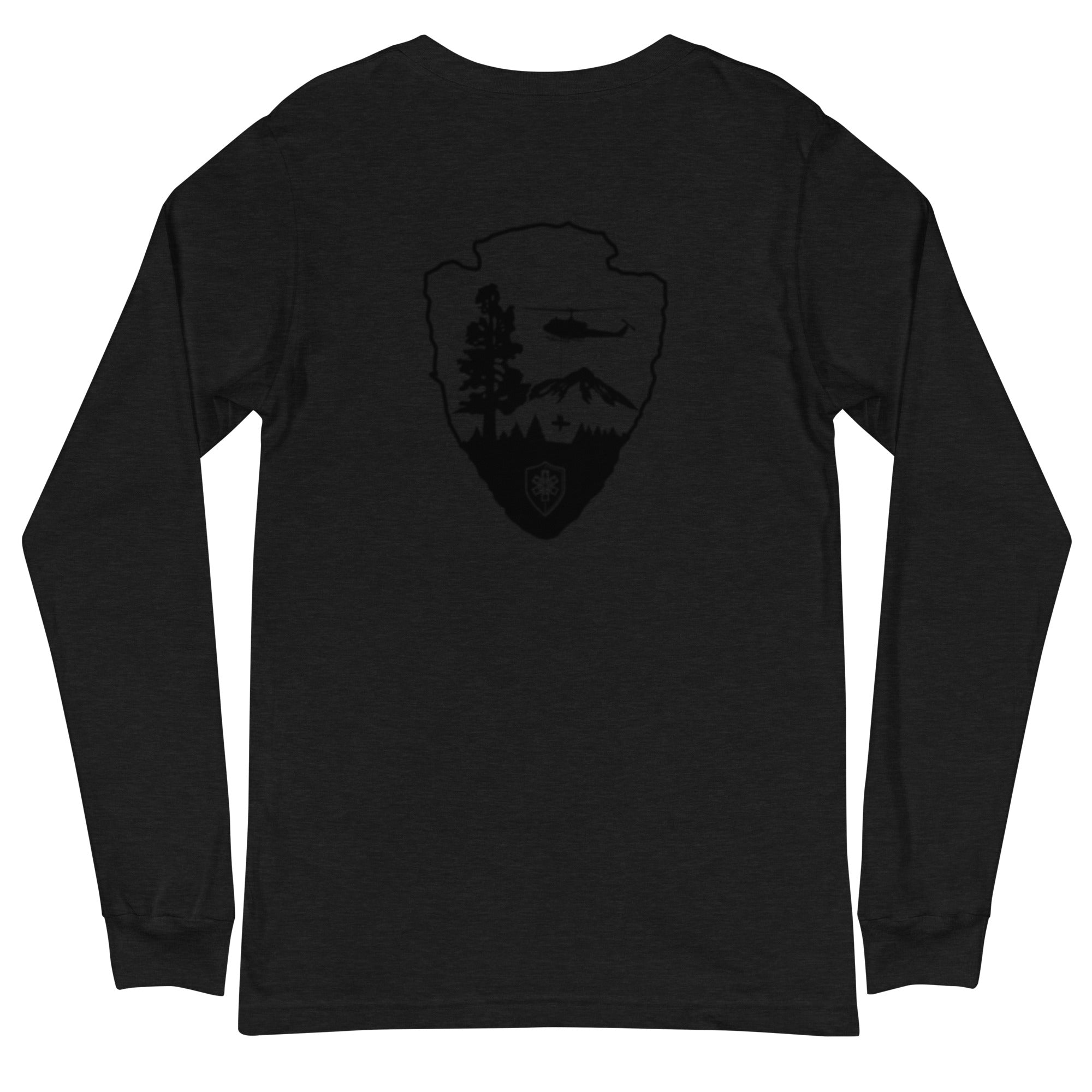 Unisex Long Sleeve Tee Arrowhead Black Print - SOARescue