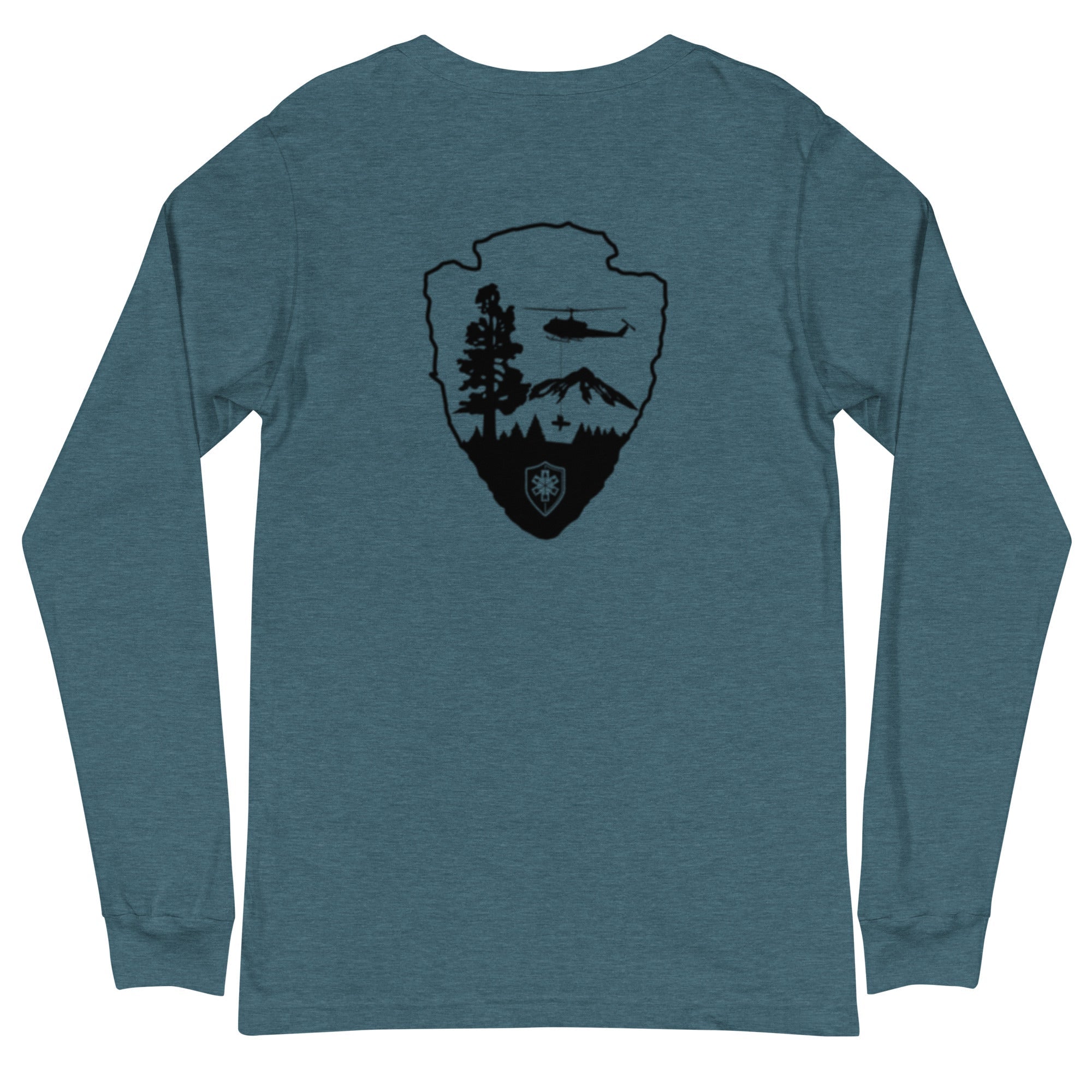Unisex Long Sleeve Tee Arrowhead Black Print - SOARescue